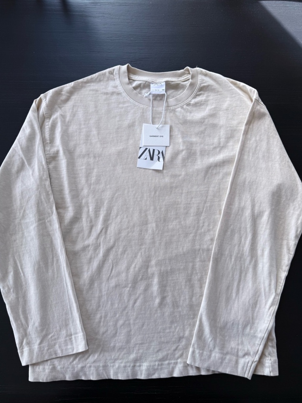 ZARA Girls Long Sleeve Top – NWT | Beige | Size 13–14 (164)
